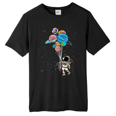 Astronaut Holding Planet Balloons Tall Fusion ChromaSoft Performance T-Shirt