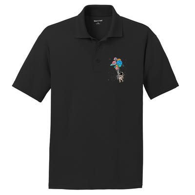 Astronaut Holding Planet Balloons PosiCharge RacerMesh Polo