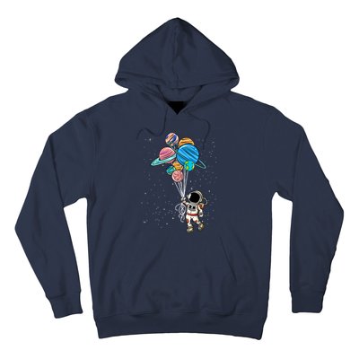 Astronaut Holding Planet Balloons Hoodie