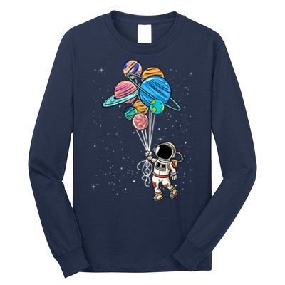 Astronaut Holding Planet Balloons Long Sleeve Shirt