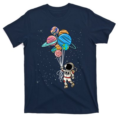 Astronaut Holding Planet Balloons T-Shirt