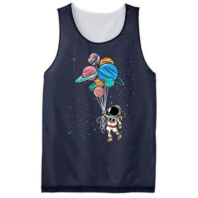 Astronaut Holding Planet Balloons Mesh Reversible Basketball Jersey Tank