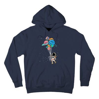 Astronaut Holding Planet Balloons Tall Hoodie