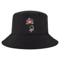 Astronaut Holding Planet Balloons Floating In Space Cool Comfort Performance Bucket Hat