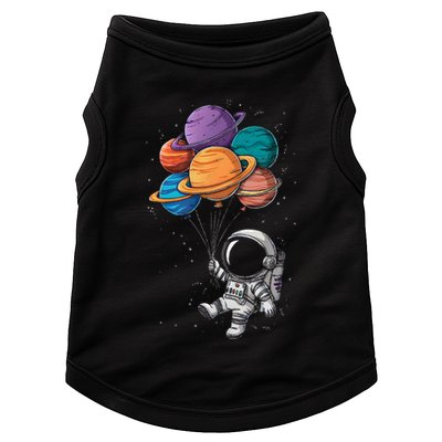 Astronaut Holding Planet Balloons Floating In Space Doggie Tank
