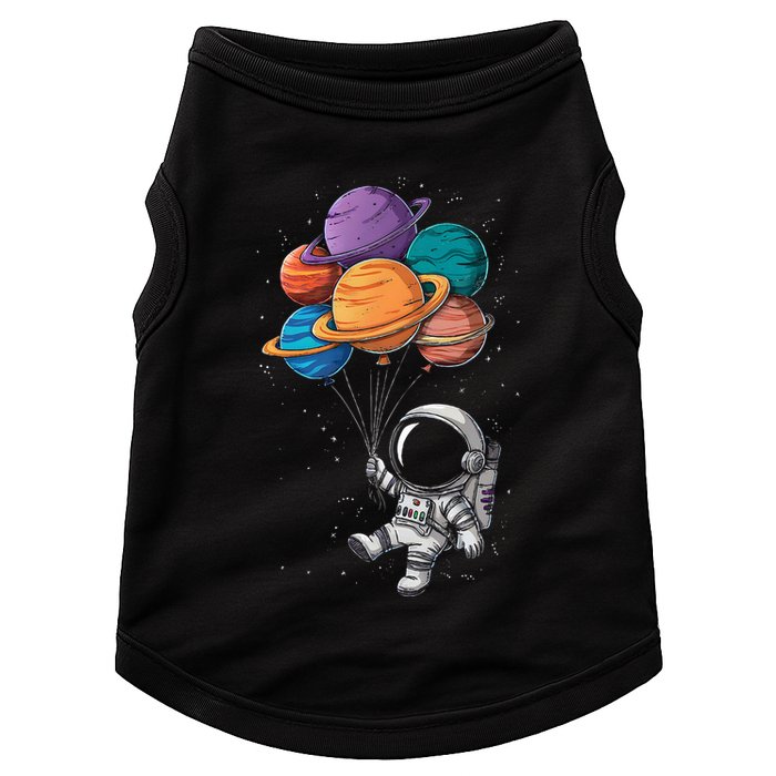 Astronaut Holding Planet Balloons Floating In Space Doggie Tank