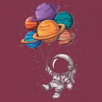 Astronaut Holding Planet Balloons Floating In Space 16oz Travel Tumbler
