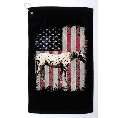Appaloosa Horse Patriotic American Flag Vintage Horseback Golf Towel