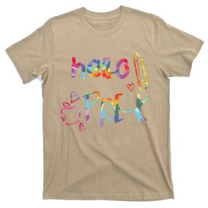 Apple Hello PreK Prek Pre K First Day Of School Teacher T-Shirt