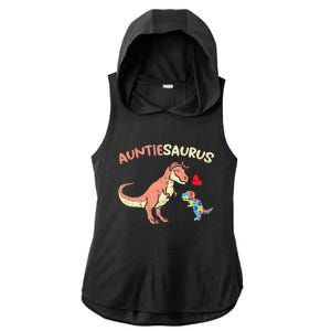 Auntiesaurus Heart Puzzle Dino Autism Awareness Aunt Cute Gift Ladies PosiCharge Tri-Blend Wicking Draft Hoodie Tank