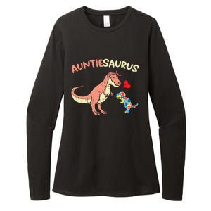 Auntiesaurus Heart Puzzle Dino Autism Awareness Aunt Cute Gift Womens CVC Long Sleeve Shirt