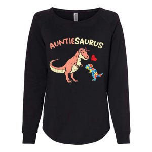 Auntiesaurus Heart Puzzle Dino Autism Awareness Aunt Cute Gift Womens California Wash Sweatshirt