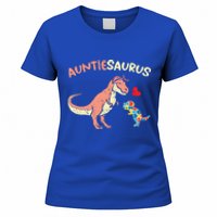 Auntiesaurus Heart Puzzle Dino Autism Awareness Aunt Cute Gift Women's T-Shirt