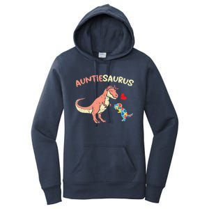 Auntiesaurus Heart Puzzle Dino Autism Awareness Aunt Cute Gift Women's Pullover Hoodie