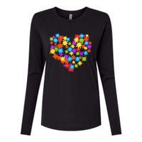 Autism Heart Puzzle Piece Autism Awareness Women Girl Womens Cotton Relaxed Long Sleeve T-Shirt