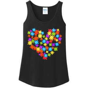 Autism Heart Puzzle Piece Autism Awareness Women Girl Ladies Essential Tank