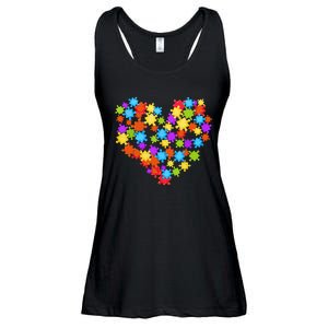 Autism Heart Puzzle Piece Autism Awareness Women Girl Ladies Essential Flowy Tank