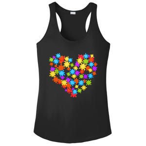 Autism Heart Puzzle Piece Autism Awareness Women Girl Ladies PosiCharge Competitor Racerback Tank