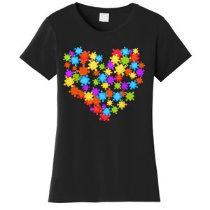 Autism Heart Puzzle Piece Autism Awareness Women Girl Women's T-Shirt