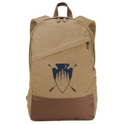 Arrowhead Hunting Pine Tree Moon Scenery Arrowhead Hunter Cotton Canvas Backpack