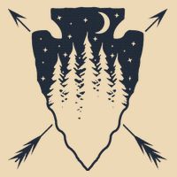 Arrowhead Hunting Pine Tree Moon Scenery Arrowhead Hunter Drawstring Bag