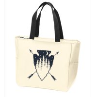 Arrowhead Hunting Pine Tree Moon Scenery Arrowhead Hunter Zip Tote Bag