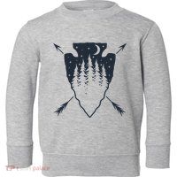 Arrowhead Hunting Pine Tree Moon Scenery Arrowhead Hunter Toddler Sweatshirt