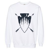 Arrowhead Hunting Pine Tree Moon Scenery Arrowhead Hunter Garment-Dyed Sweatshirt