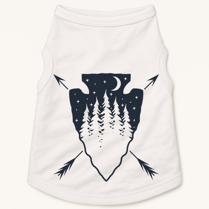 Arrowhead Hunting Pine Tree Moon Scenery Arrowhead Hunter Doggie Tank