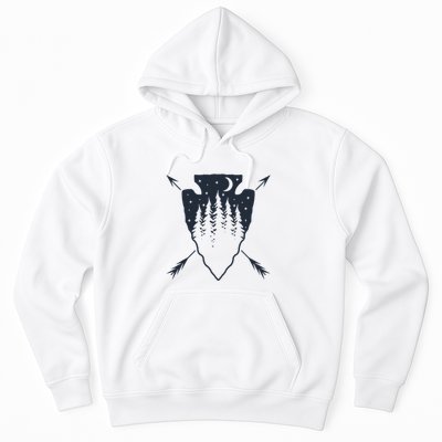Arrowhead Hunting Pine Tree Moon Scenery Arrowhead Hunter Hoodie