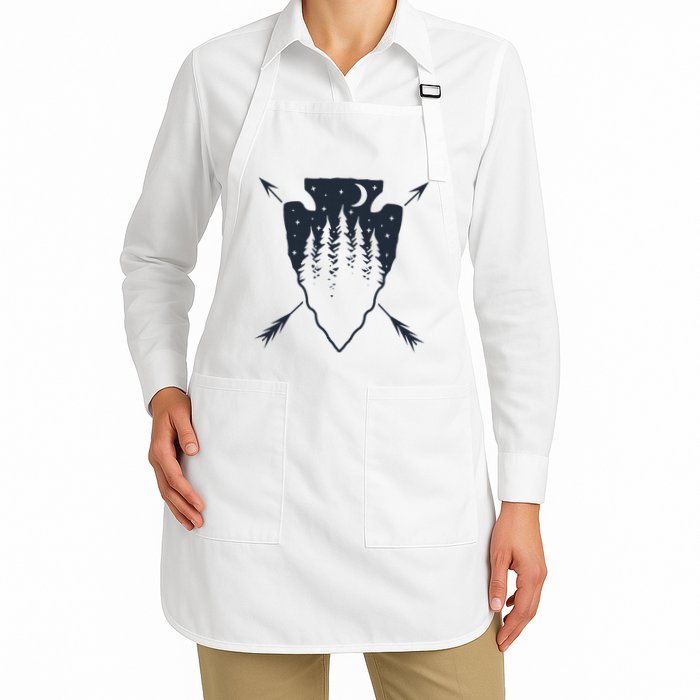 Arrowhead Hunting Pine Tree Moon Scenery Arrowhead Hunter Apron
