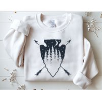 Arrowhead Hunting Pine Tree Moon Scenery Arrowhead Hunter Sweatshirt