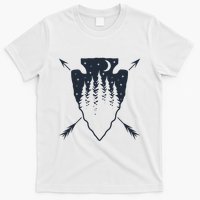 Arrowhead Hunting Pine Tree Moon Scenery Arrowhead Hunter T-Shirt