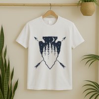 Arrowhead Hunting Pine Tree Moon Scenery Arrowhead Hunter T-Shirt