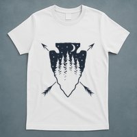 Arrowhead Hunting Pine Tree Moon Scenery Arrowhead Hunter T-Shirt