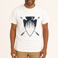 Arrowhead Hunting Pine Tree Moon Scenery Arrowhead Hunter Tall T-Shirt