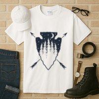 Arrowhead Hunting Pine Tree Moon Scenery Arrowhead Hunter Tall T-Shirt