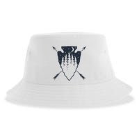 Arrowhead Hunting Pine Tree Moon Scenery Arrowhead Hunter Sustainable Bucket Hat