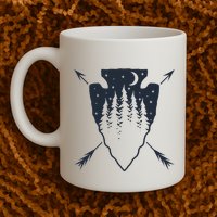 Arrowhead Hunting Pine Tree Moon Scenery Arrowhead Hunter Mug