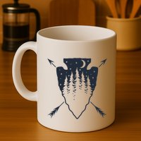 Arrowhead Hunting Pine Tree Moon Scenery Arrowhead Hunter Mug