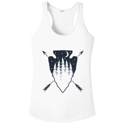 Arrowhead Hunting Pine Tree Moon Scenery Arrowhead Hunter Ladies PosiCharge Competitor Racerback Tank