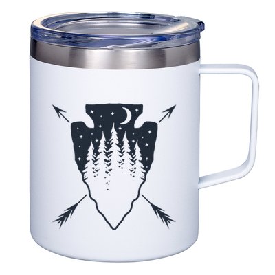Arrowhead Hunting Pine Tree Moon Scenery Arrowhead Hunter 12oz Stainless Steel Coffee Mug