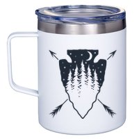 Arrowhead Hunting Pine Tree Moon Scenery Arrowhead Hunter 12oz Stainless Steel Coffee Mug