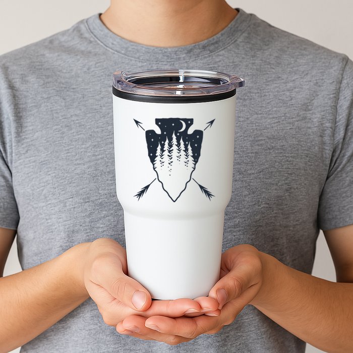 Arrowhead Hunting Pine Tree Moon Scenery Arrowhead Hunter Tumbler