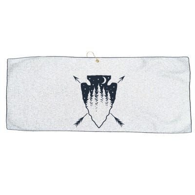 Arrowhead Hunting Pine Tree Moon Scenery Arrowhead Hunter Large Microfiber Waffle Golf Towel