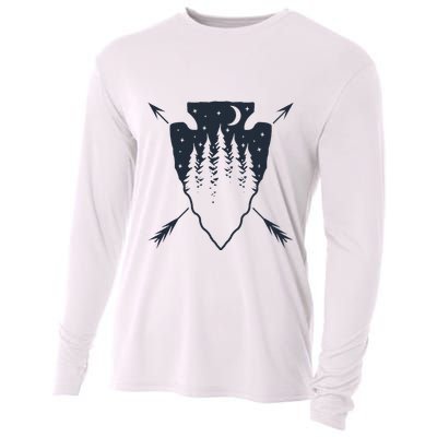Arrowhead Hunting Pine Tree Moon Scenery Arrowhead Hunter Cooling Performance Long Sleeve Crew