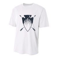 Arrowhead Hunting Pine Tree Moon Scenery Arrowhead Hunter Youth Performance Sprint T-Shirt