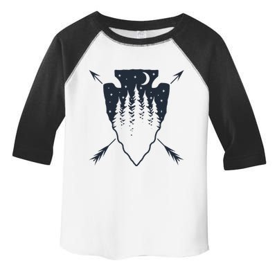 Arrowhead Hunting Pine Tree Moon Scenery Arrowhead Hunter Toddler Fine Jersey T-Shirt