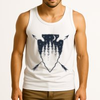 Arrowhead Hunting Pine Tree Moon Scenery Arrowhead Hunter Tank Top