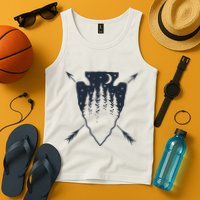 Arrowhead Hunting Pine Tree Moon Scenery Arrowhead Hunter Tank Top